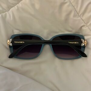 Tiffany & Co. Black Sunglasses with Gold & Gem Accent